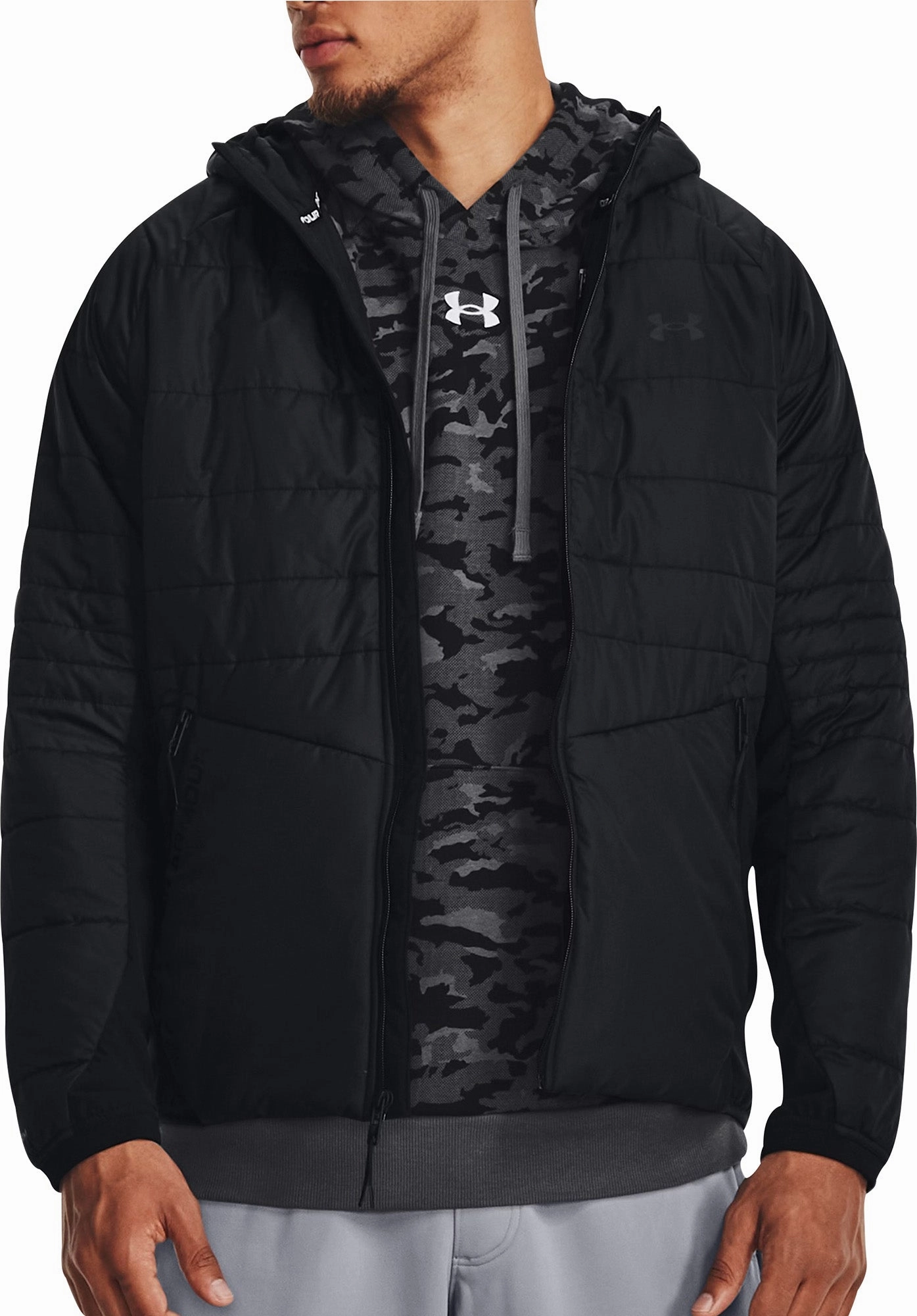 EcoFriendly Dye Compressed Packing Design Under Armour Storm Session Hybrid Mens Jacket - Black