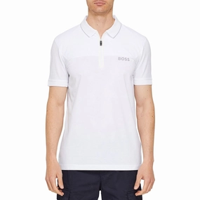 Tailored Comfort BOSS Philix Slim Fit Golf Polo Shirt - White
