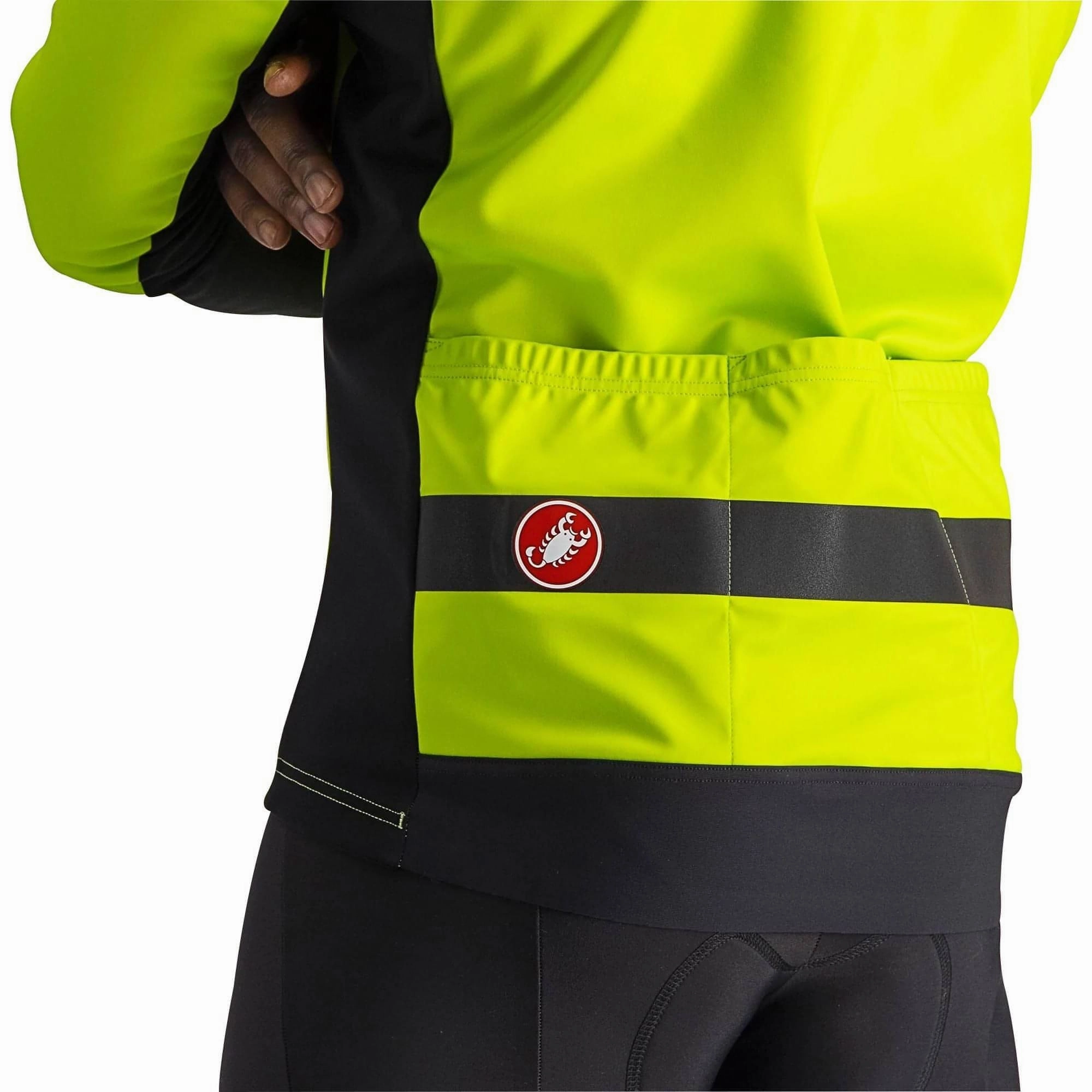 Fashion Finish Stretch Enhanced Mobility Castelli Raddoppia 3 Mens Cycling Jacket - Yellow