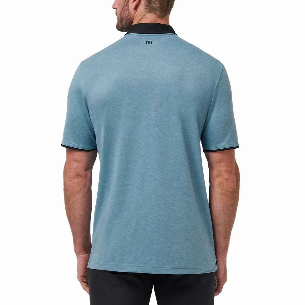 Travis Mathew Featherweight Pocket Golf Polo Shirt  - Captains Blue Golf Clubhouse Breathable Material