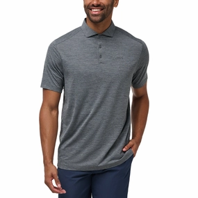 Preppy Vibe Breathable Textile Travis Mathew Heater Pro Golf Shirt - Heather Grey