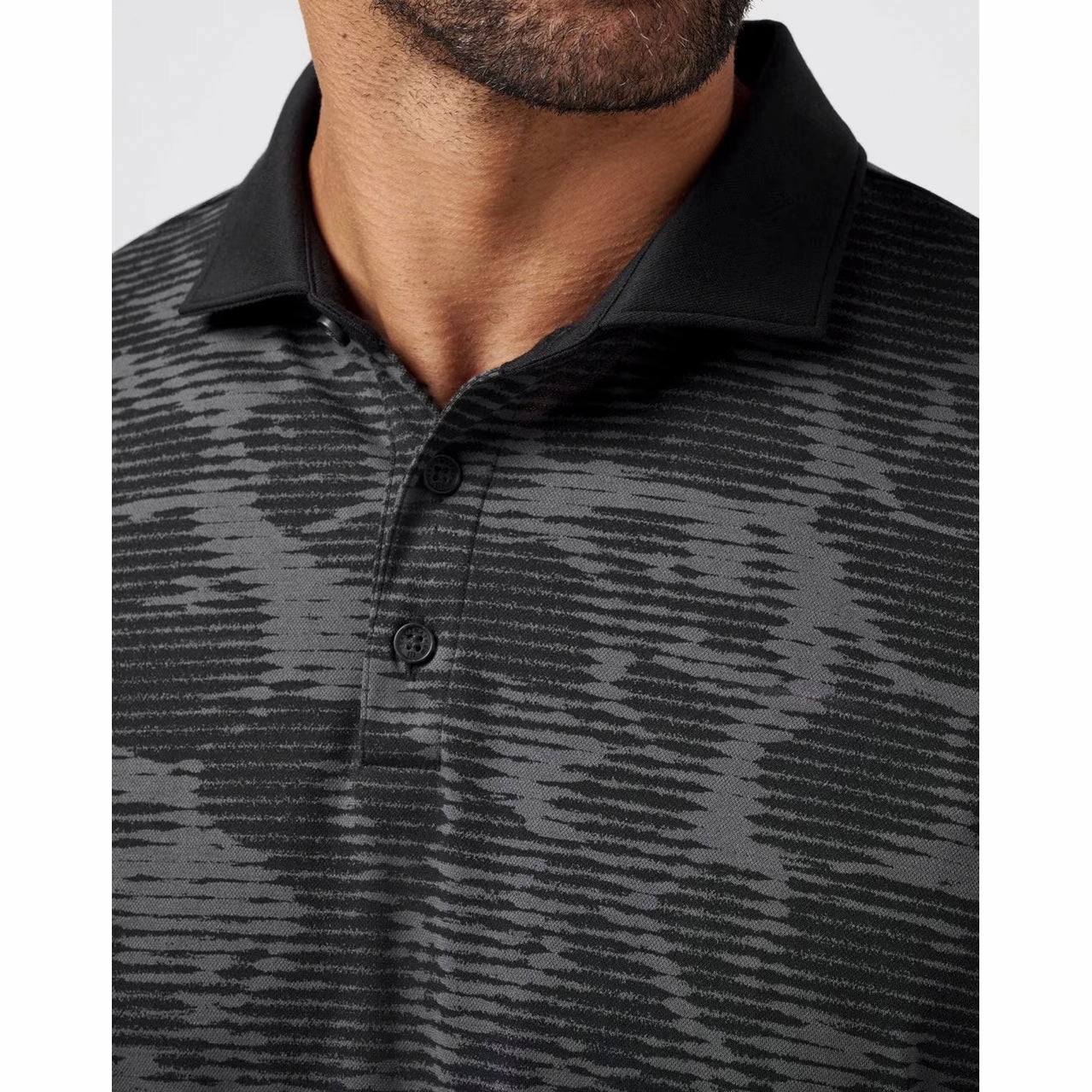 Travis Mathew Study Abroad Golf Polo Shirt  - Black Recycled Polyester Mix