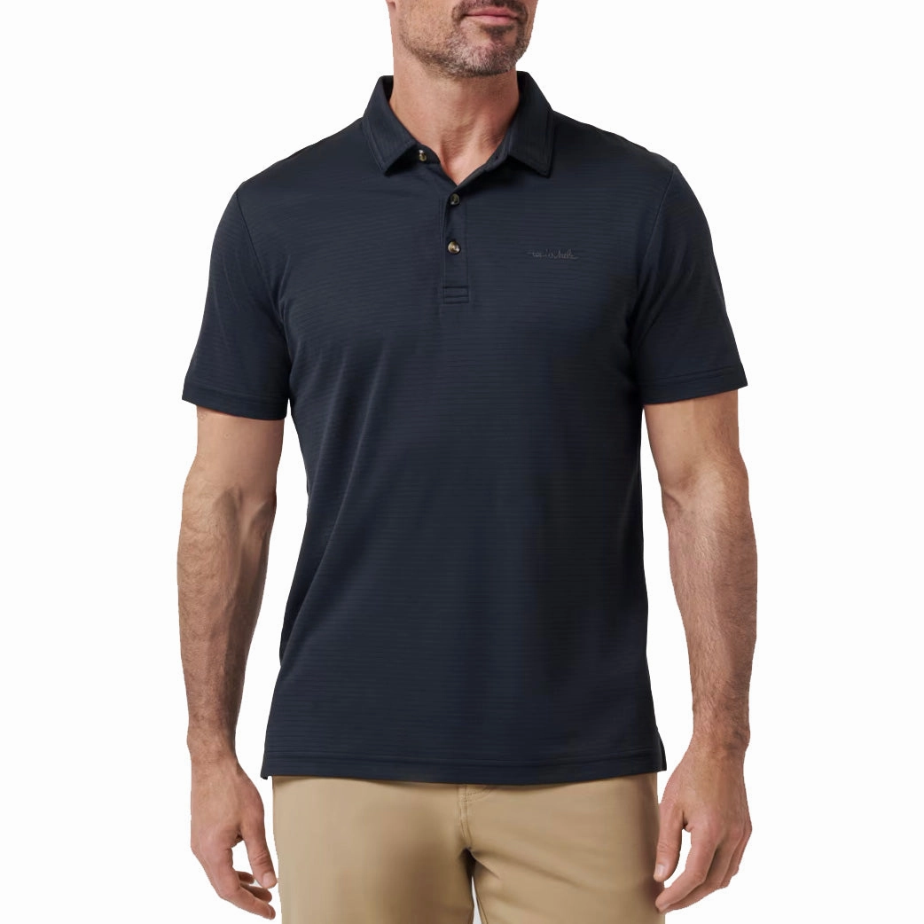 Travis Mathew The Zinna 2.0 Golf Shirt - Black Breathable mesh