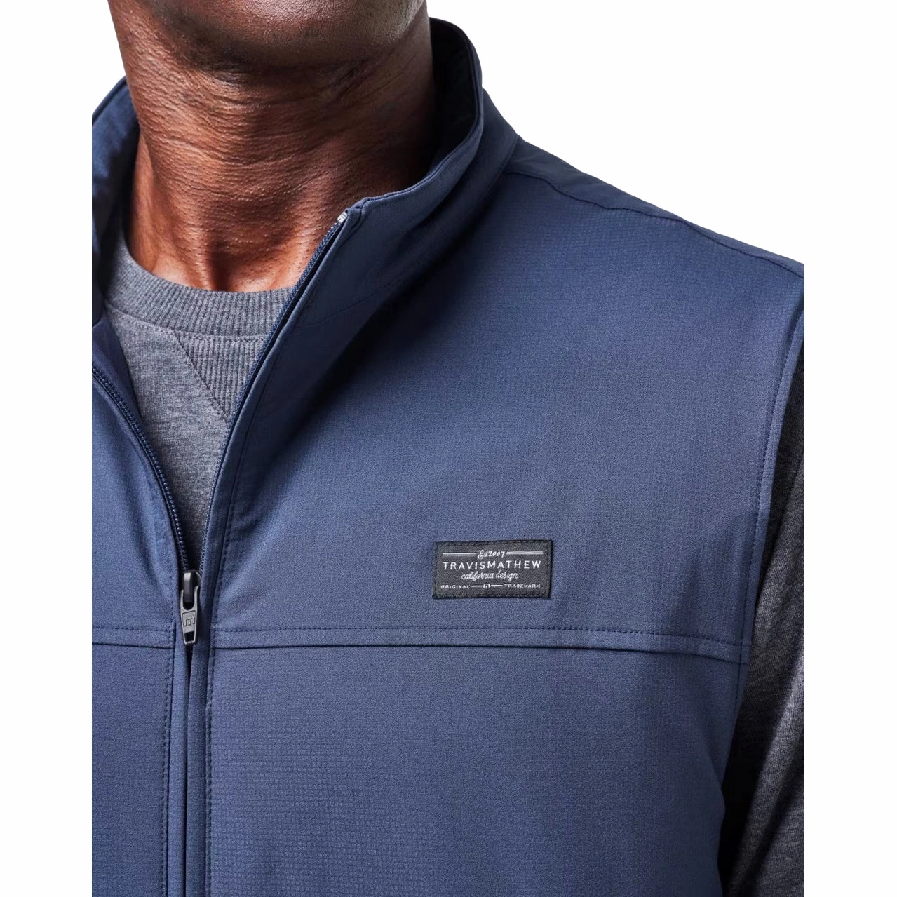 instruction set of three Travis Mathew Wanderlust Golf Vest - Mood Indigo