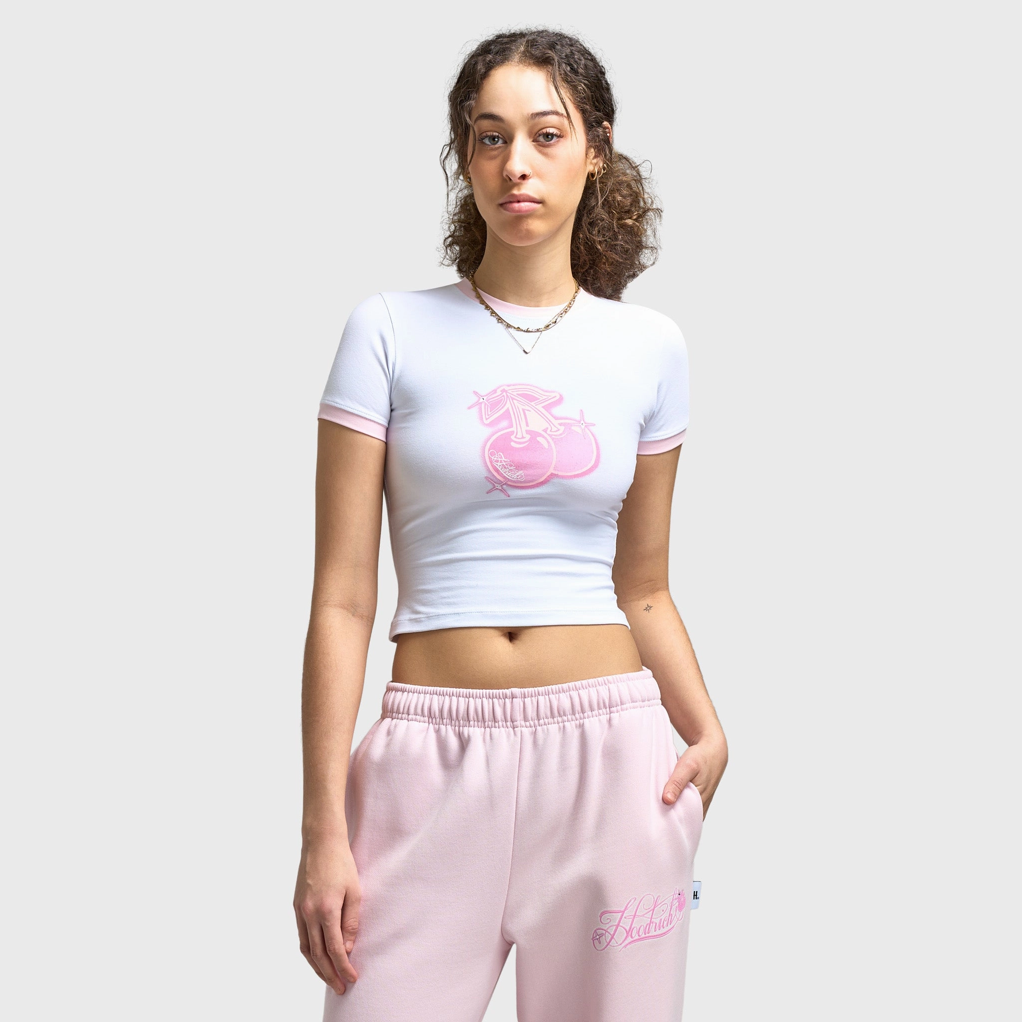 Moisture Management Fabric Hoodrich Women's Finesse Fitted Tee White / Festival Bloom
