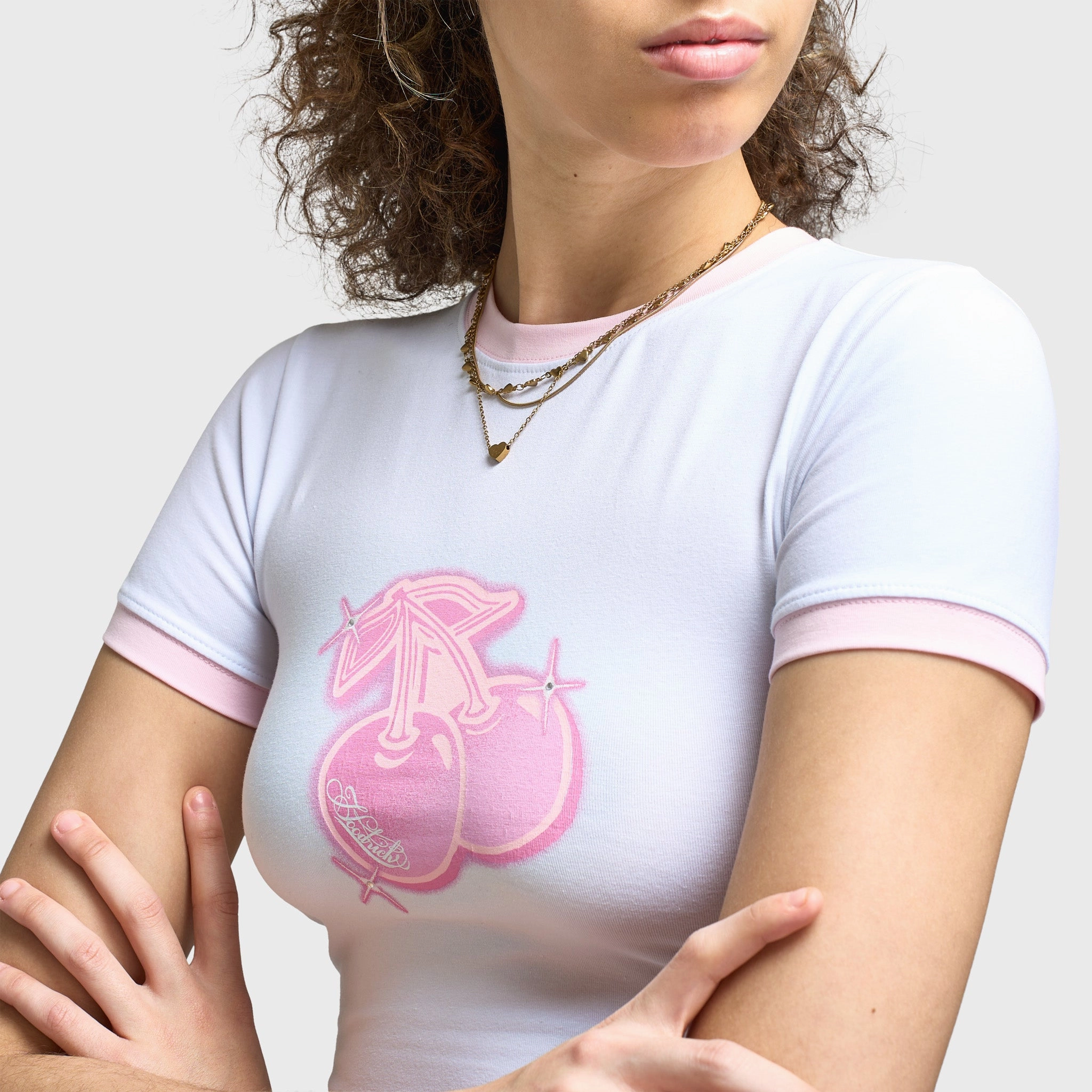 Stylish and Cozy Hoodrich Women's Finesse Fitted Tee White / Festival Bloom