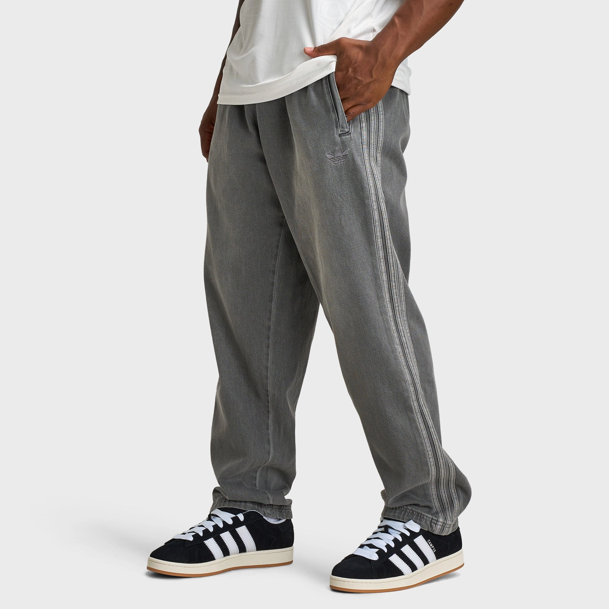 adidas Adicolor Loose Denim Trackpants / Light Denim Dynamic Ergonomic Patterns