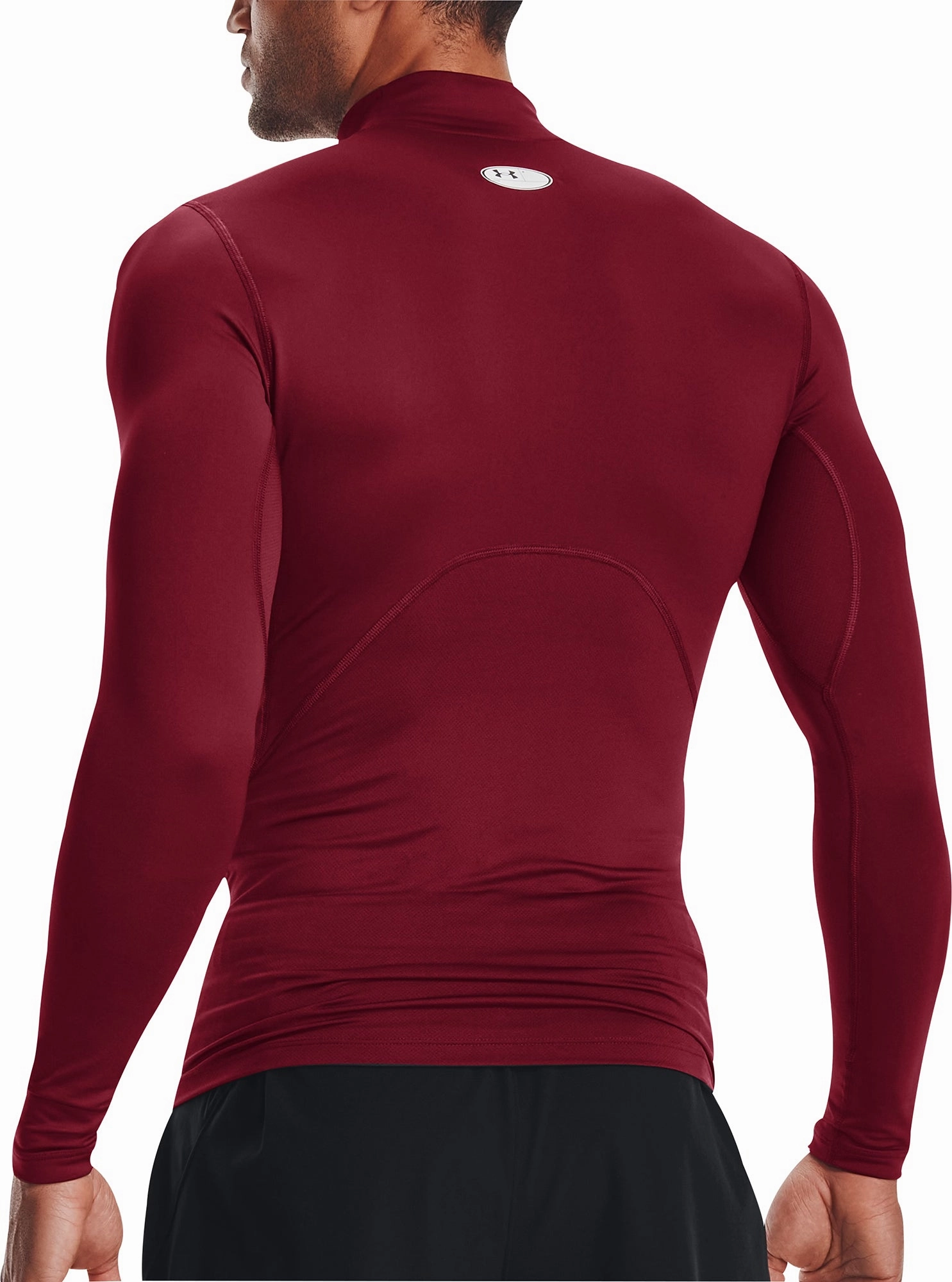 Under Armour ColdGear Compression Mock Long Sleeve Mens Running Top - Red Beaded Rural area