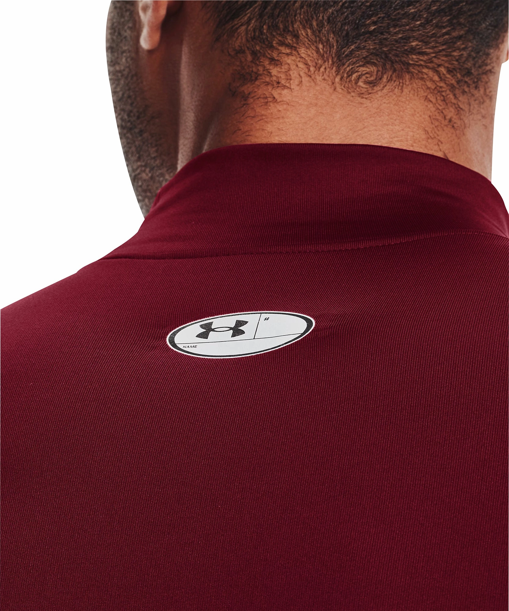 balcony Vegan Under Armour ColdGear Compression Mock Long Sleeve Mens Running Top - Red