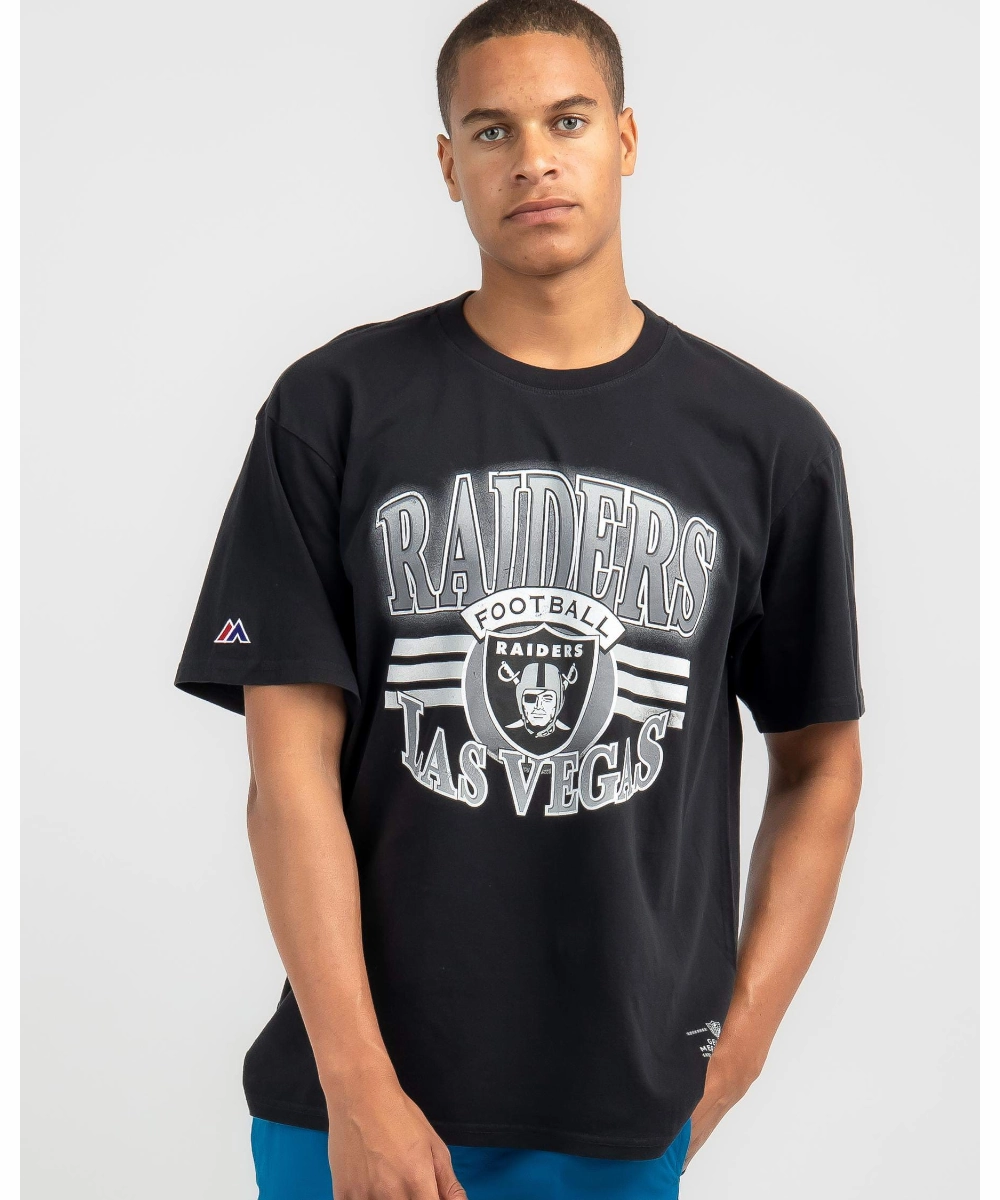 FlexibleElasticity Majestic Las Vegas Raiders Glow Stripe Tee (Black)