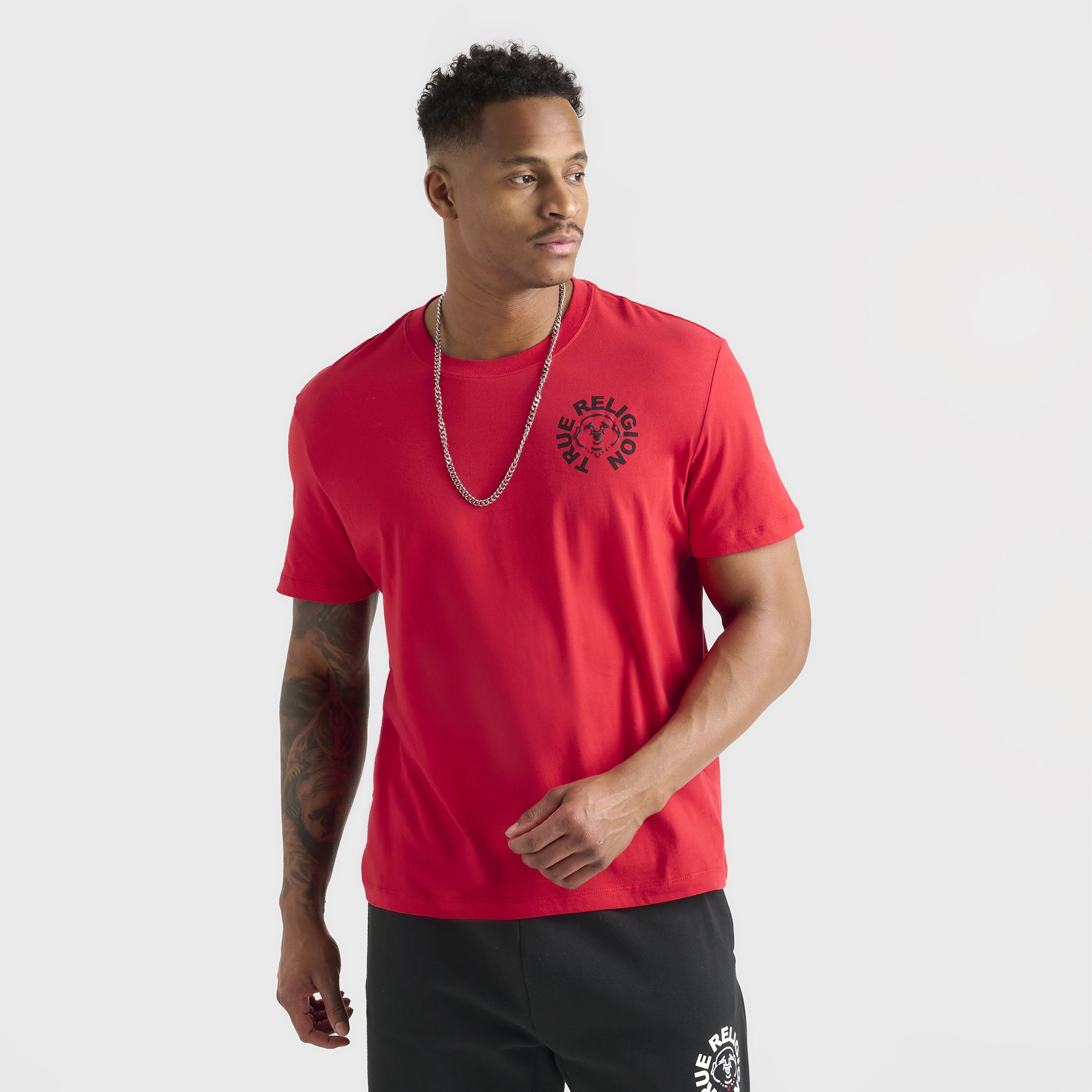 True Religion Buddha Face Tee / Flame Scarlet low - visibility