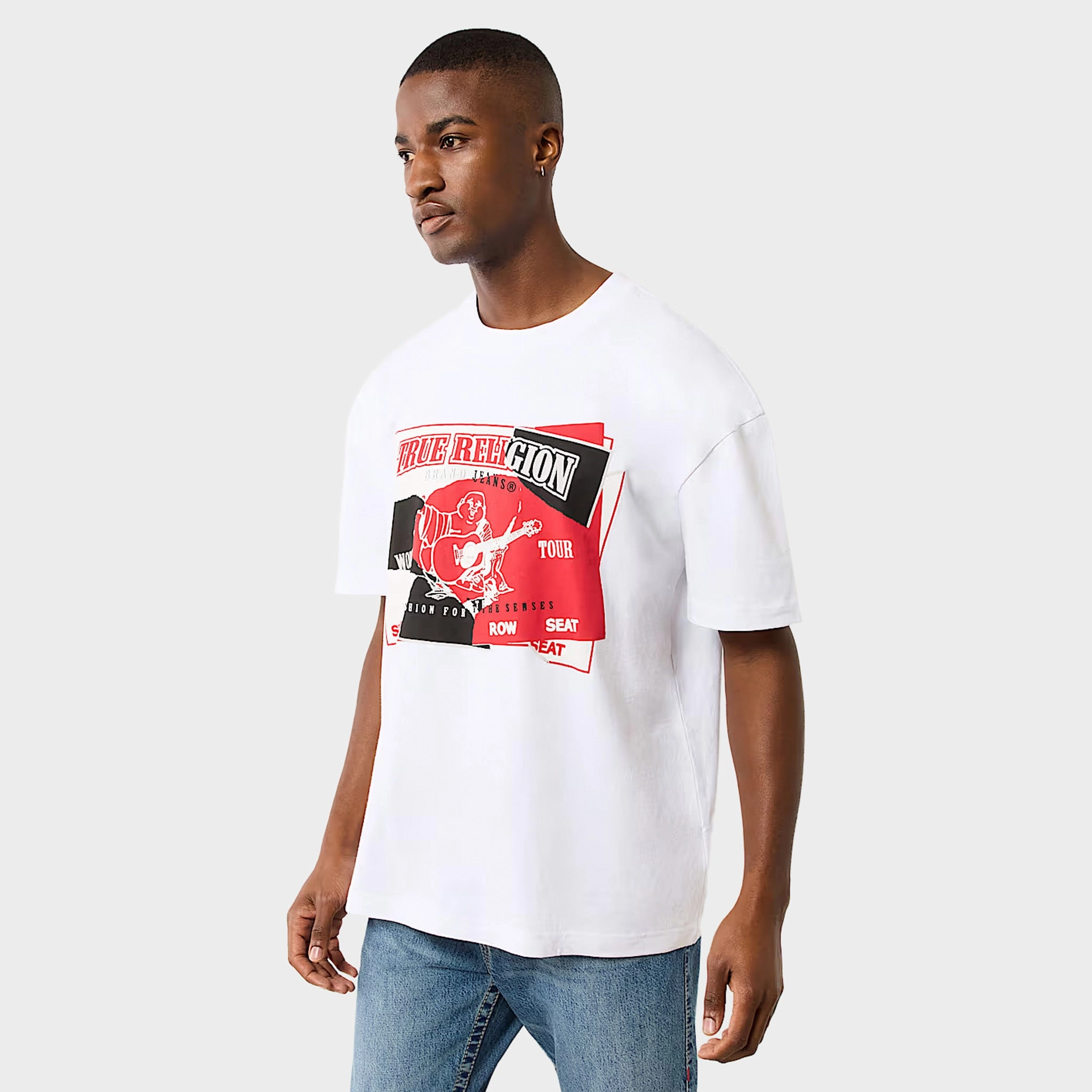 Mid range True Religion Torn SRS Tee / Optic White
