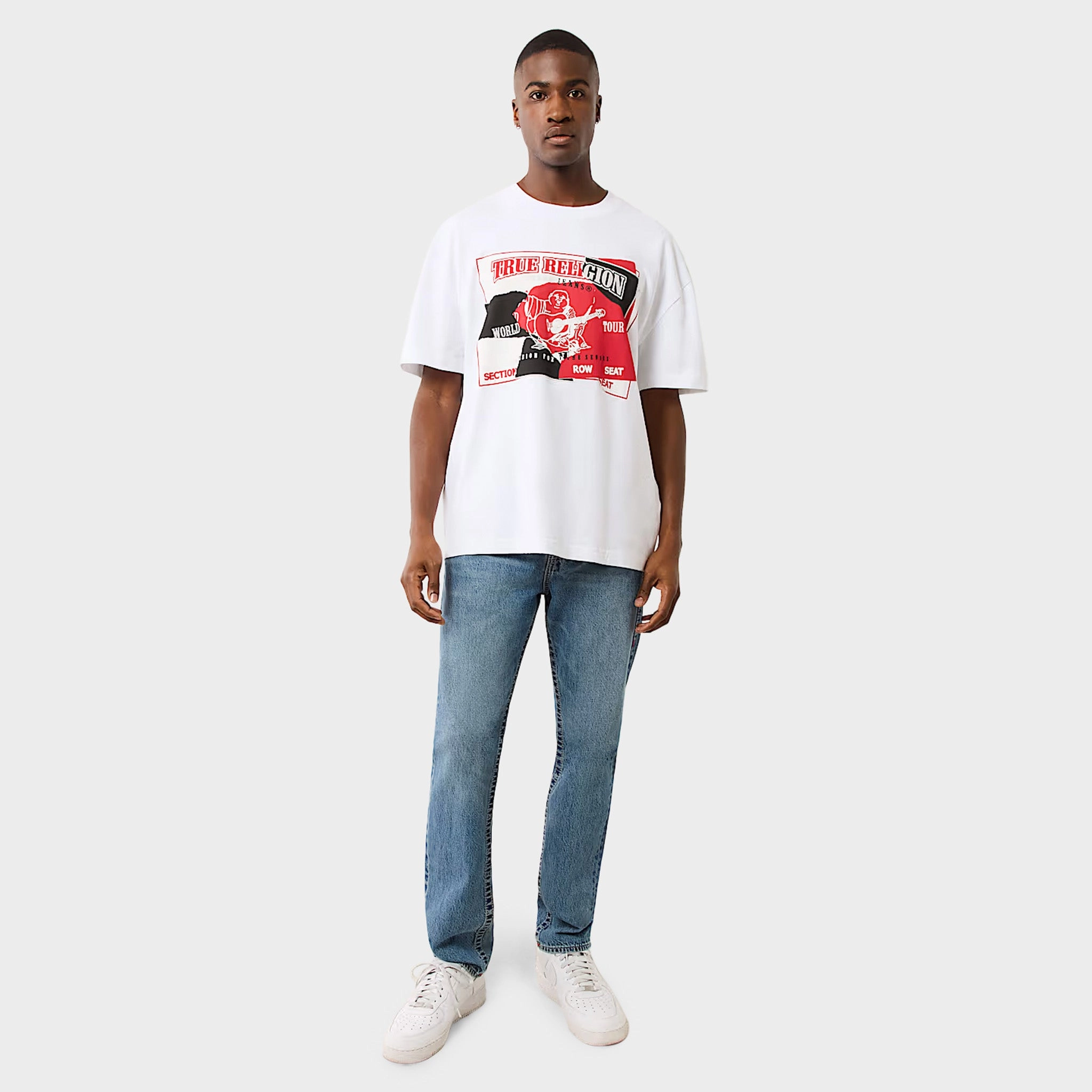 mesh panels high - pressure environment True Religion Torn SRS Tee / Optic White