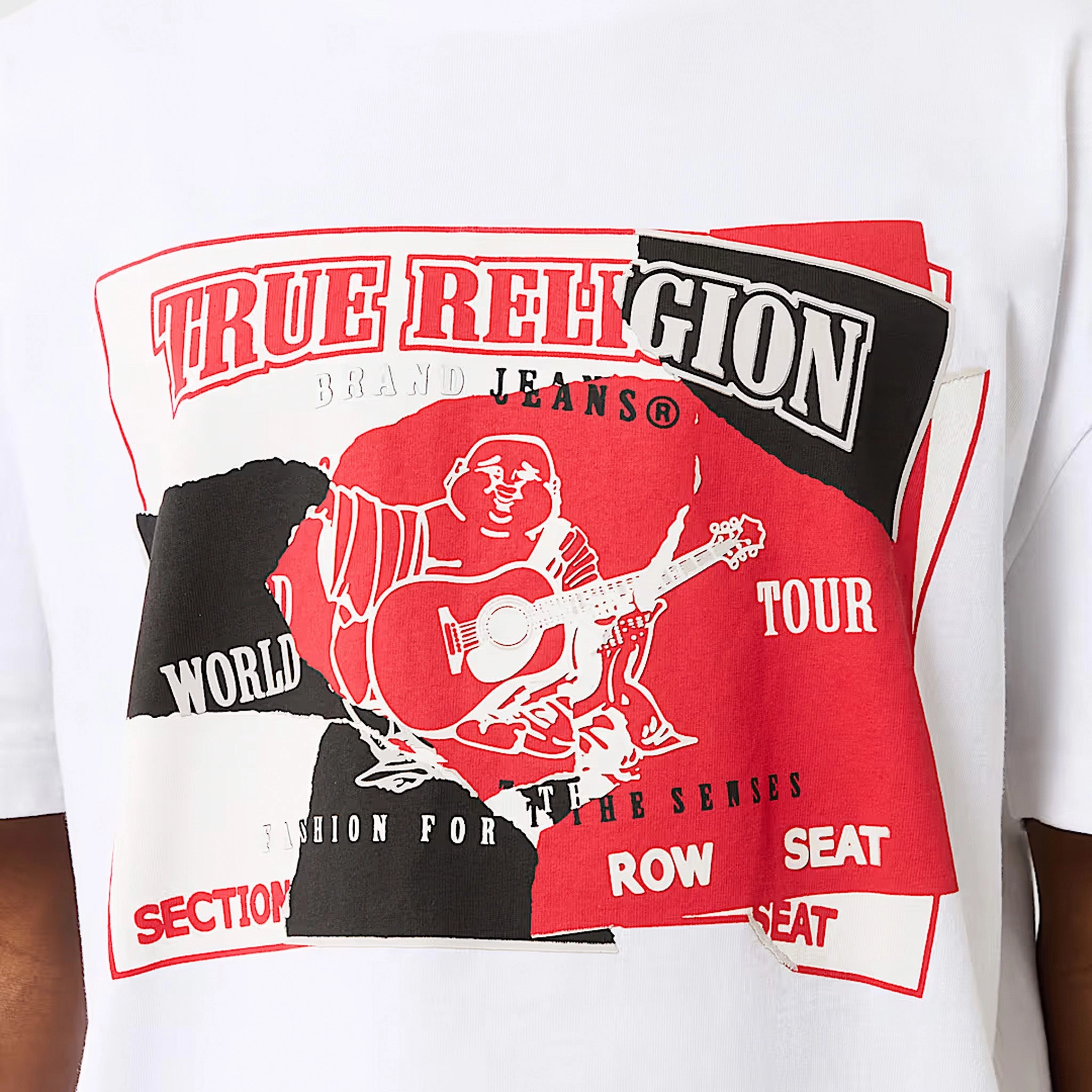 Cross Back True Religion Torn SRS Tee / Optic White