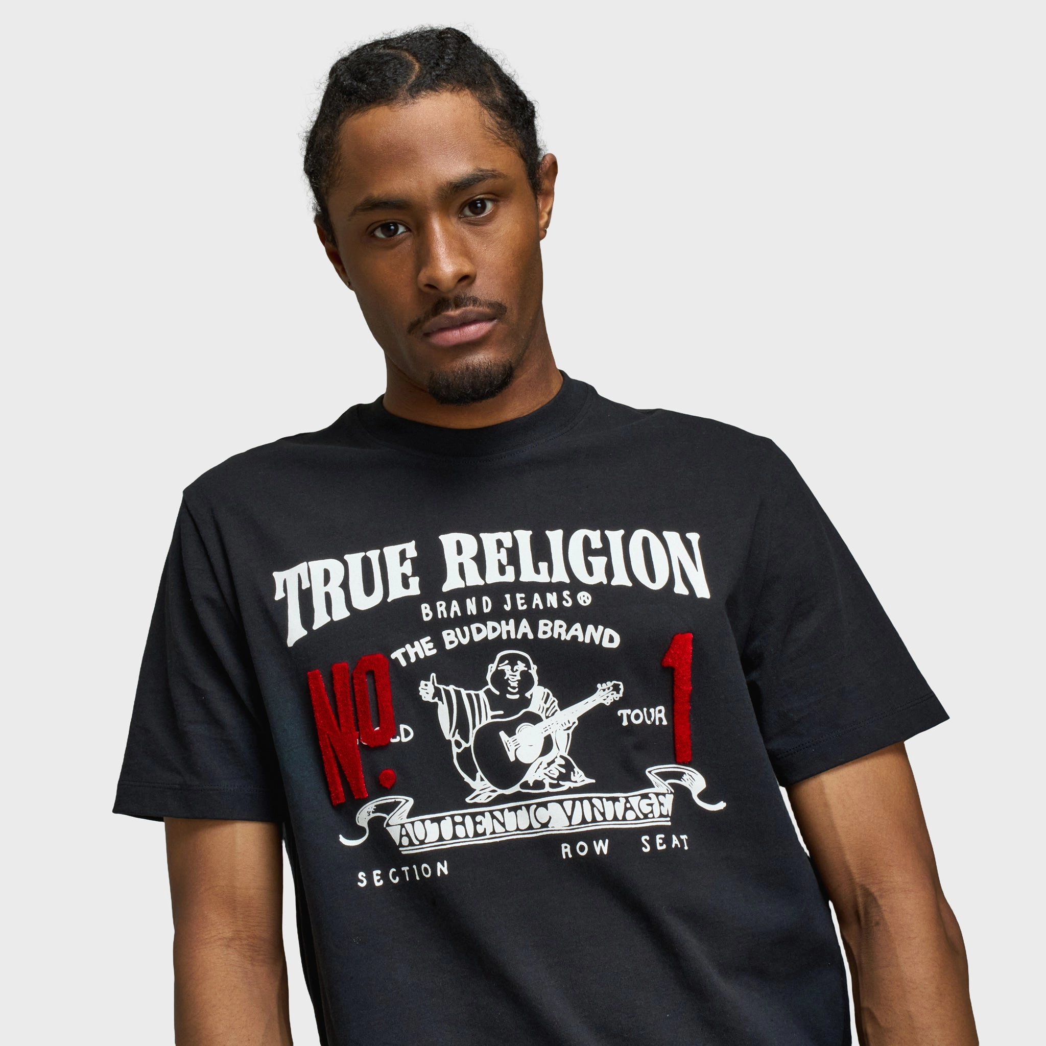 True Religion True Vintage No.1 Tee / Jet Black Adjustable Drawstrings Ventilated Back Panels