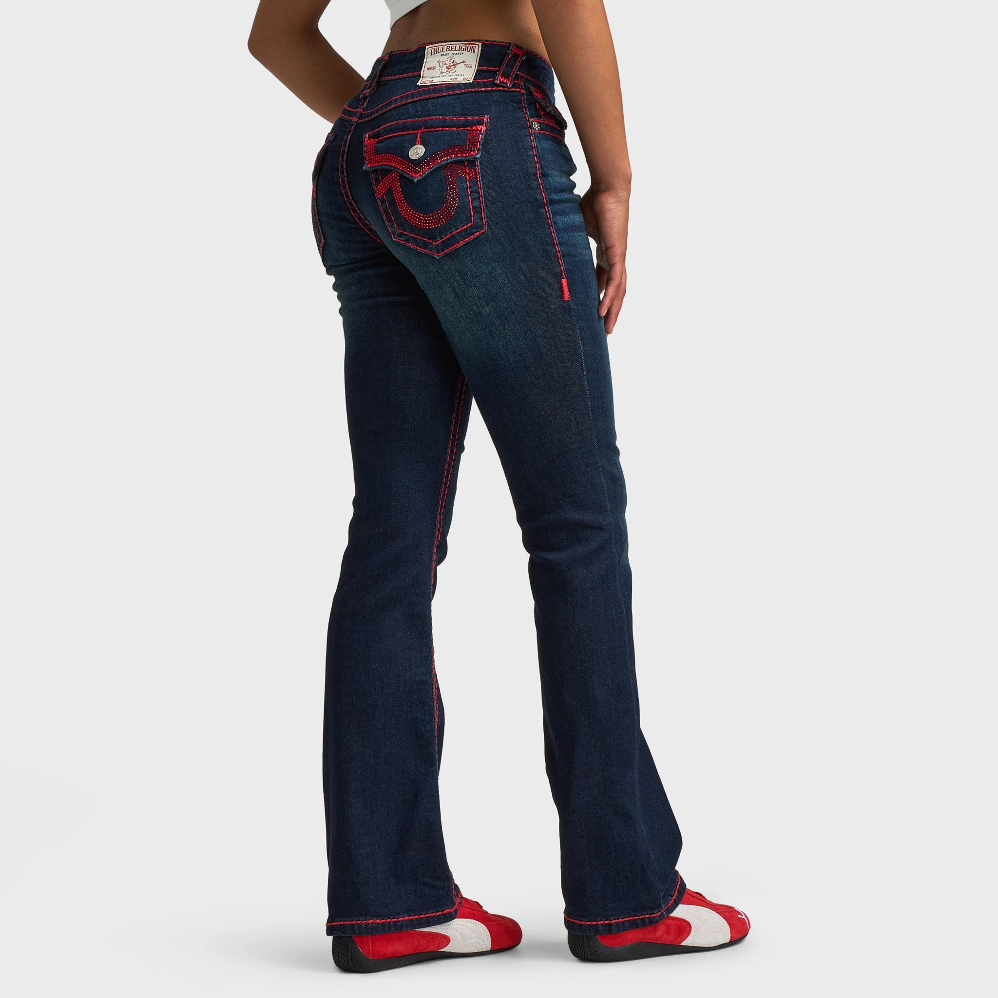 True Religion Women's Rhinestone Becca Boot Supt / Indigo Twilight Street Sport