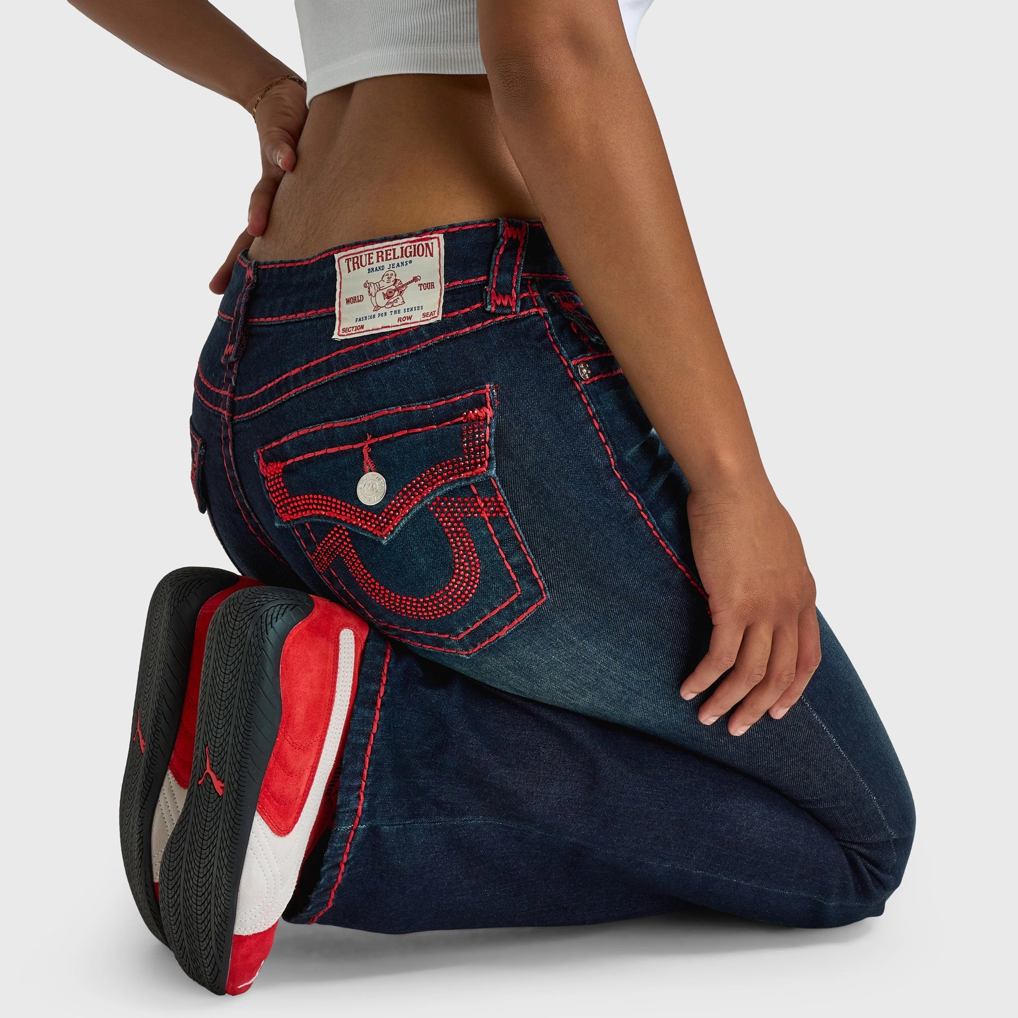 ElasticCuffDesign QuickDrying Material True Religion Women's Rhinestone Becca Boot Supt / Indigo Twilight