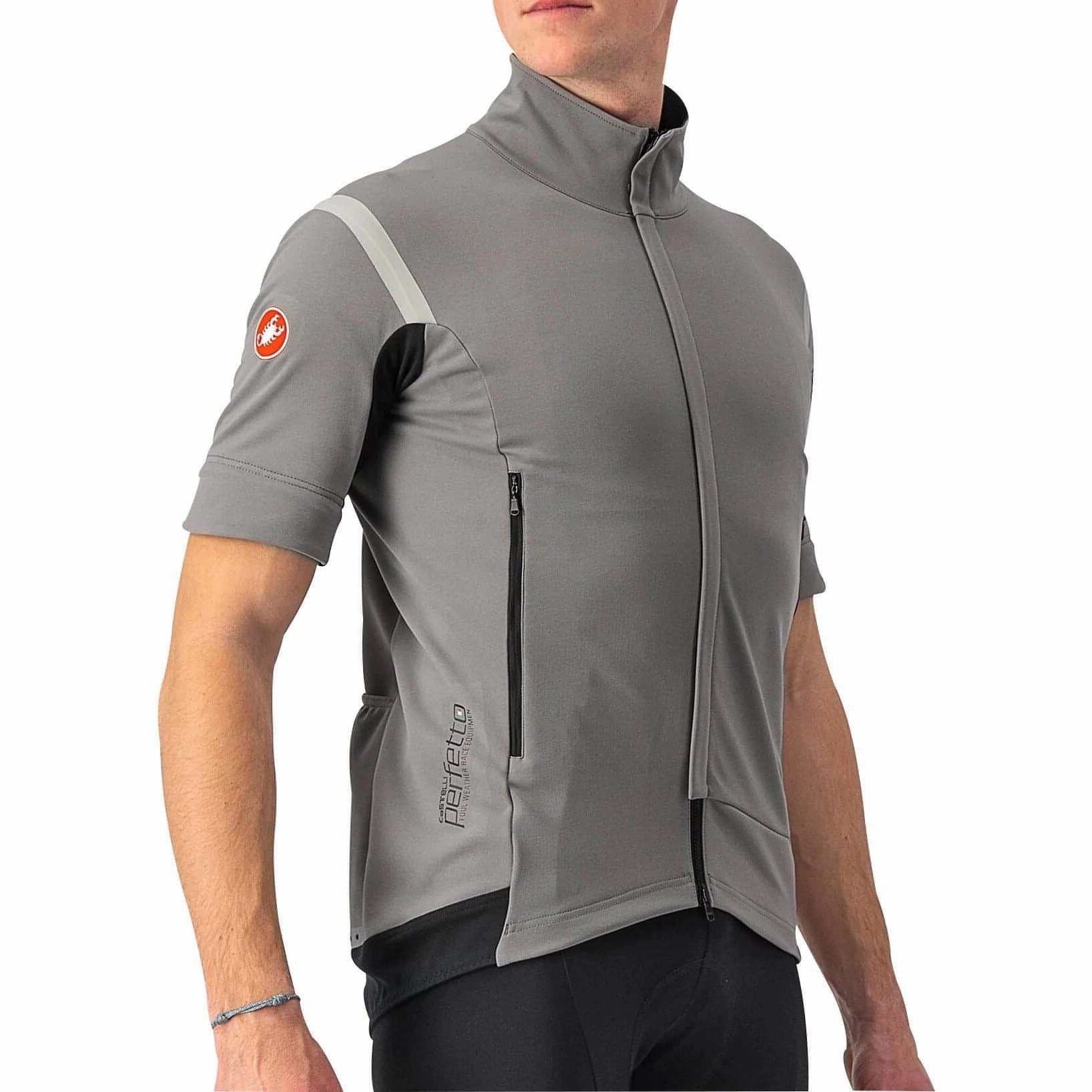 Castelli Perfetto Ros 2 Convertible Mens Cycling Jacket - Grey Goal Everyday Comfort