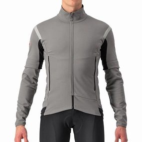 Castelli Perfetto Ros 2 Convertible Mens Cycling Jacket - Grey Foundation Plus Size