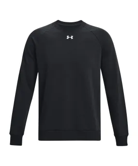 Customizable Hood UA Rival Fleece Crew | BLACK/WHITE