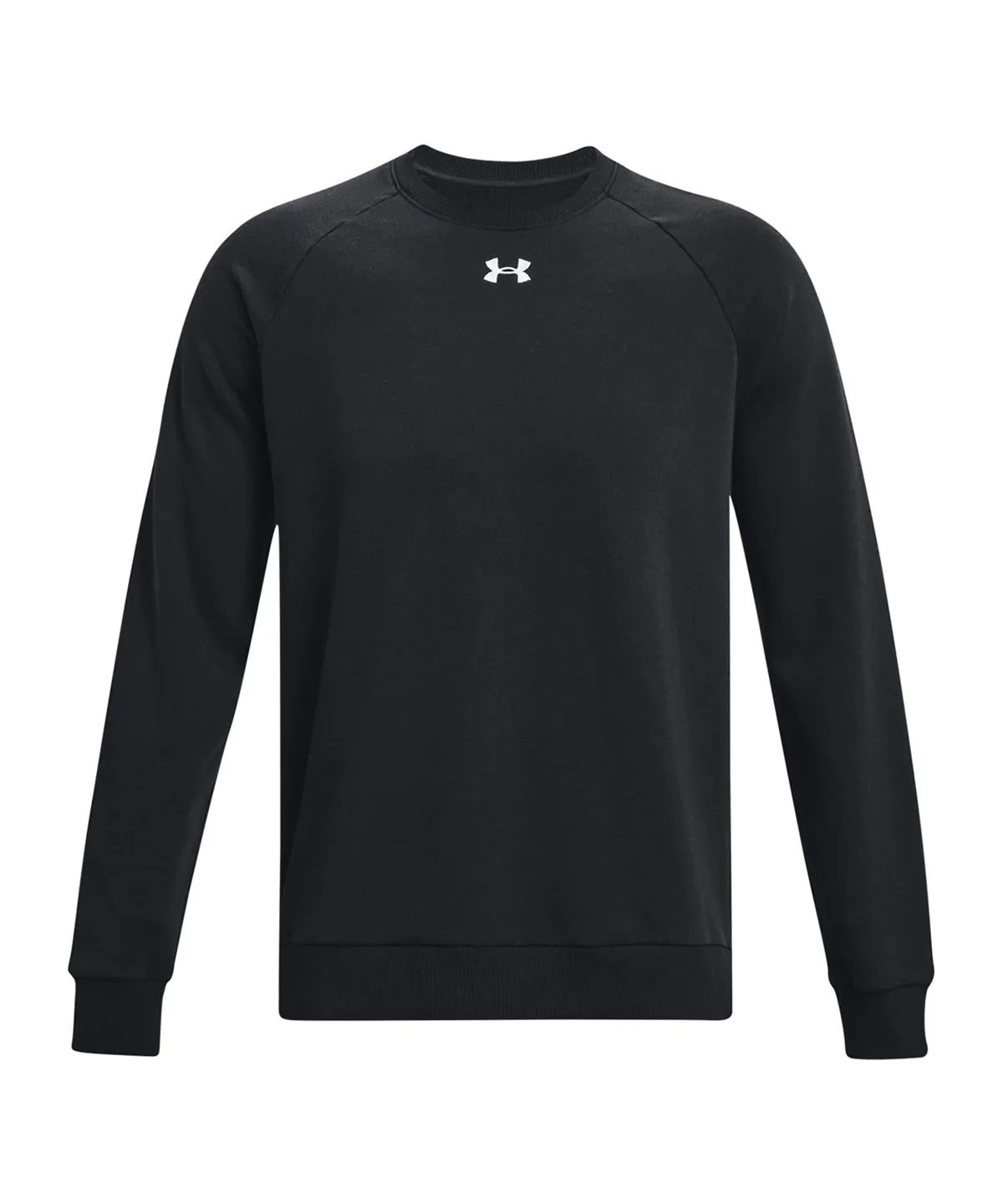 UA Rival Fleece Crew | BLACK/WHITE Precision Cutting