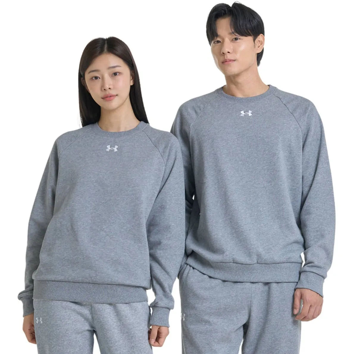 Stylish Design UA Rival Fleece Crew | BLACK/WHITE
