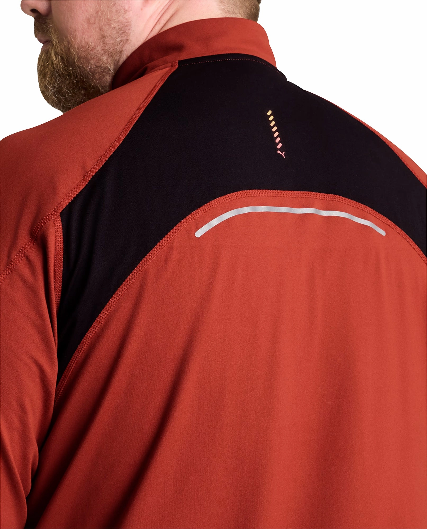 Puma Run Cloudspun Half Zip Long Sleeve Mens Running Top - Red Custom made