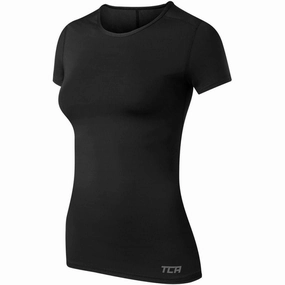 TCA Pro Performance Womens Short Sleeve Baselayer Running Top - Black Classic Fit Versatile Top