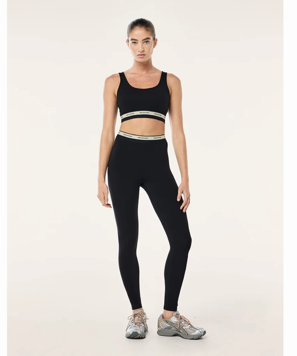 Adjustable Waistband P.E Nation Avant FL Legging (Black/Biscuit)