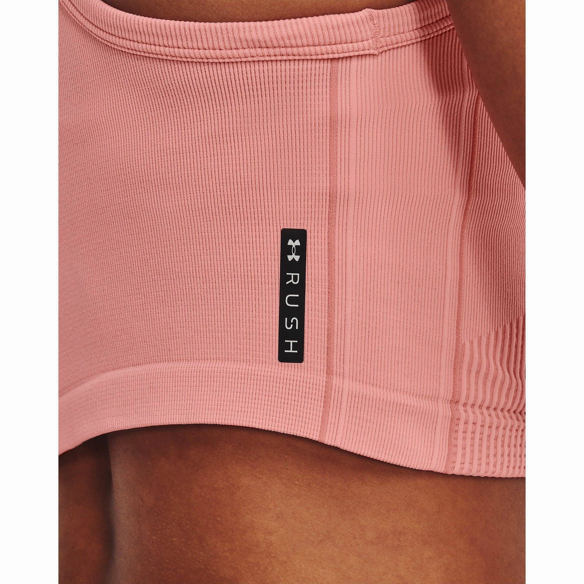 Durable Reinforcements VentilatedMesh Under Armour Rush Seamless Womens Training Crop Top - Pink