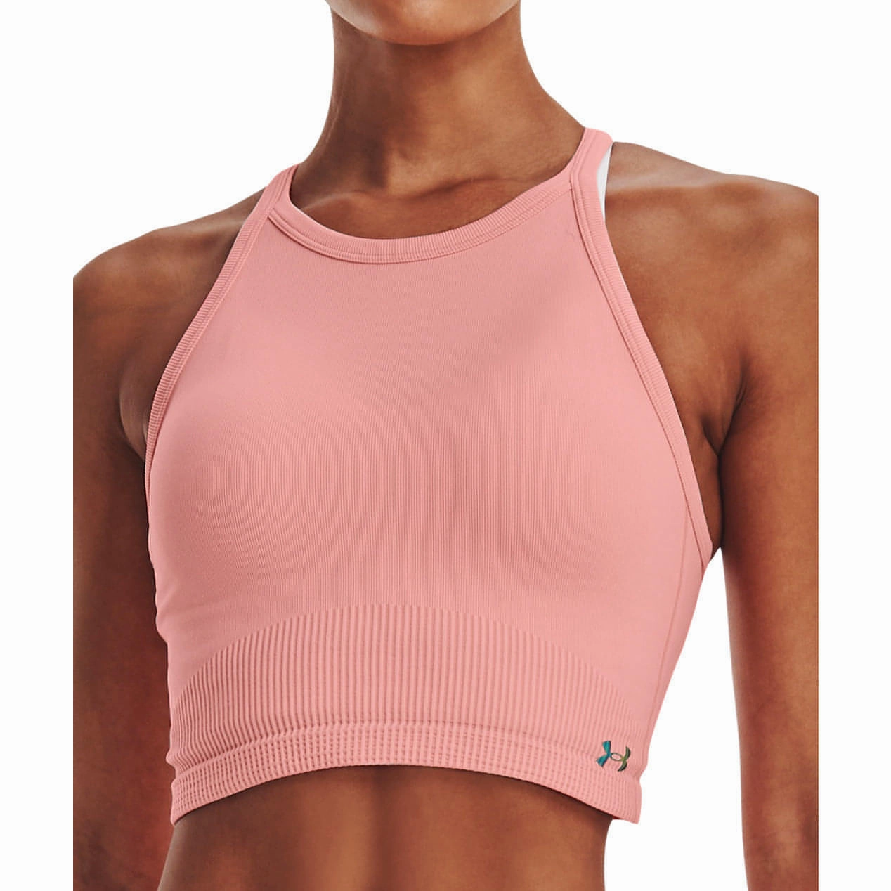 Under Armour Rush Seamless Womens Training Crop Top - Pink outdoor mode Dance Light