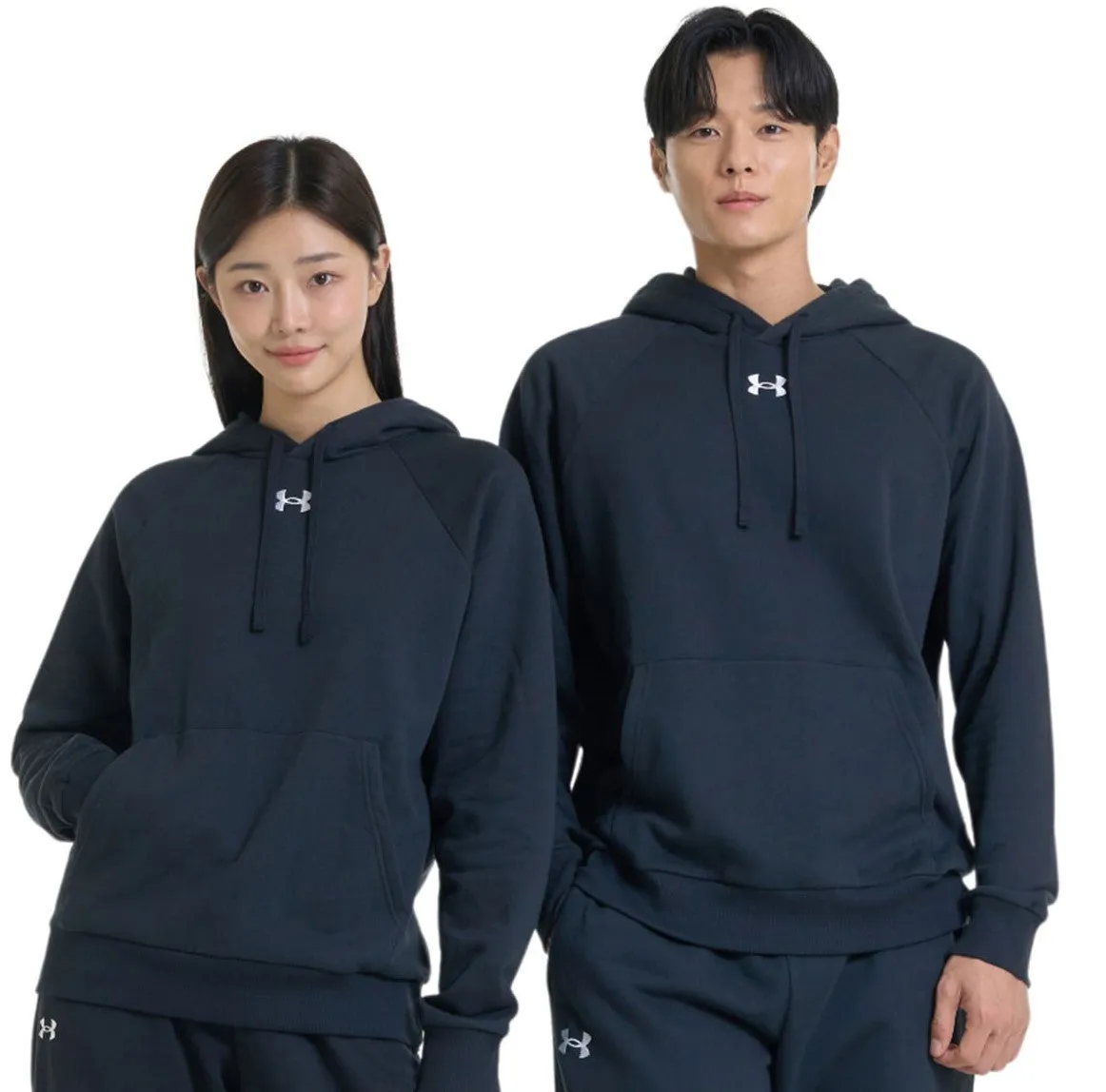 Comfortable fit UA Rival Fleece Hoodie | BLACK/WHITE