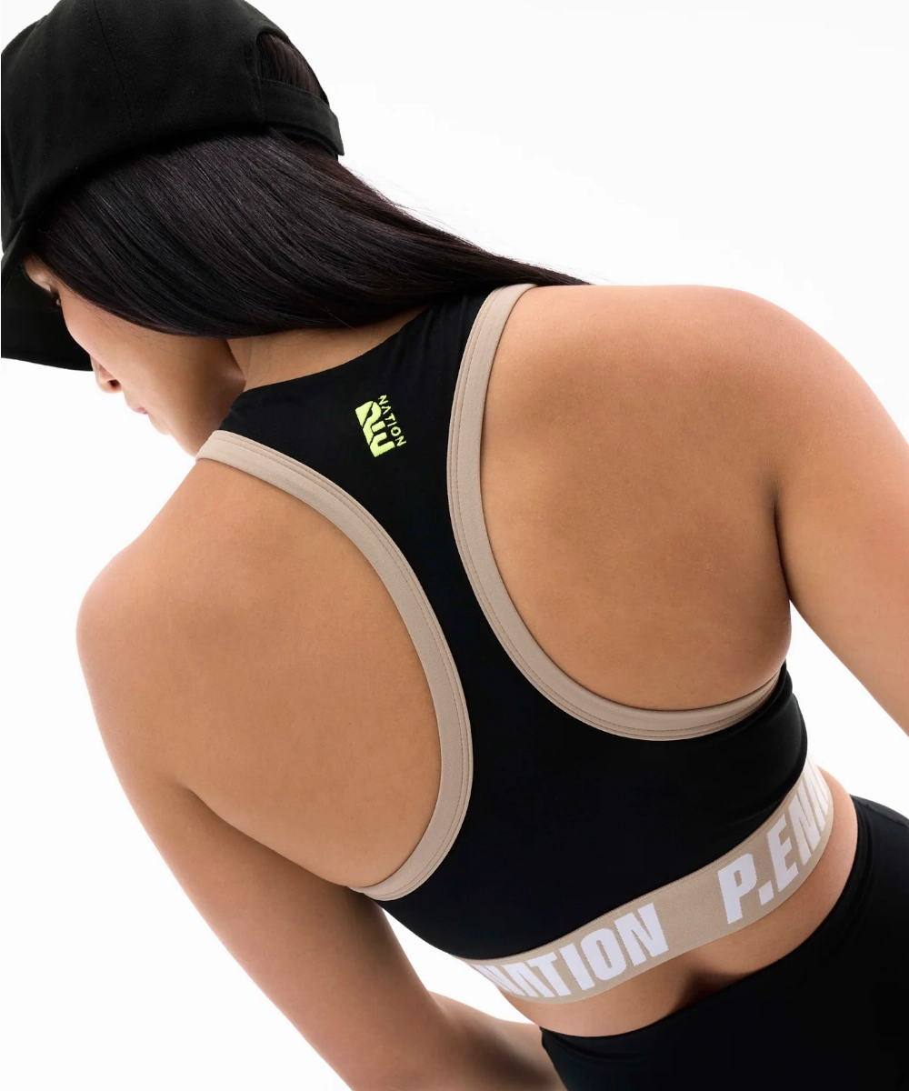 P.E Nation Alta Sports Bra (Black) Evening Chic