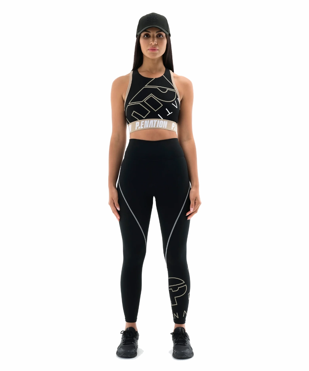 P.E Nation Alta Sports Bra (Black) EcoDye Process Icon Fit