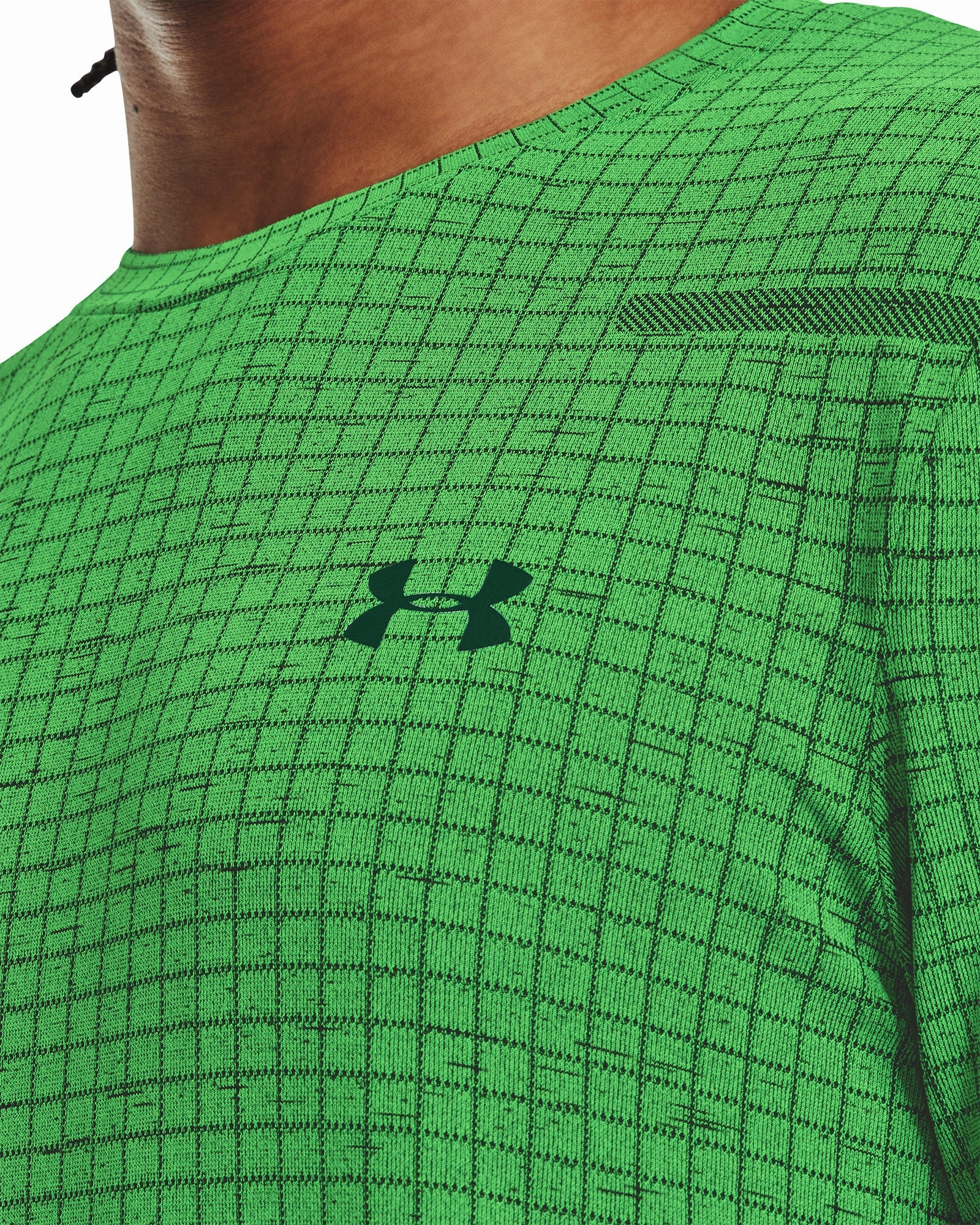 Free Shape Under Armour Seamless Grid Short Sleeve Mens Training Top - Green