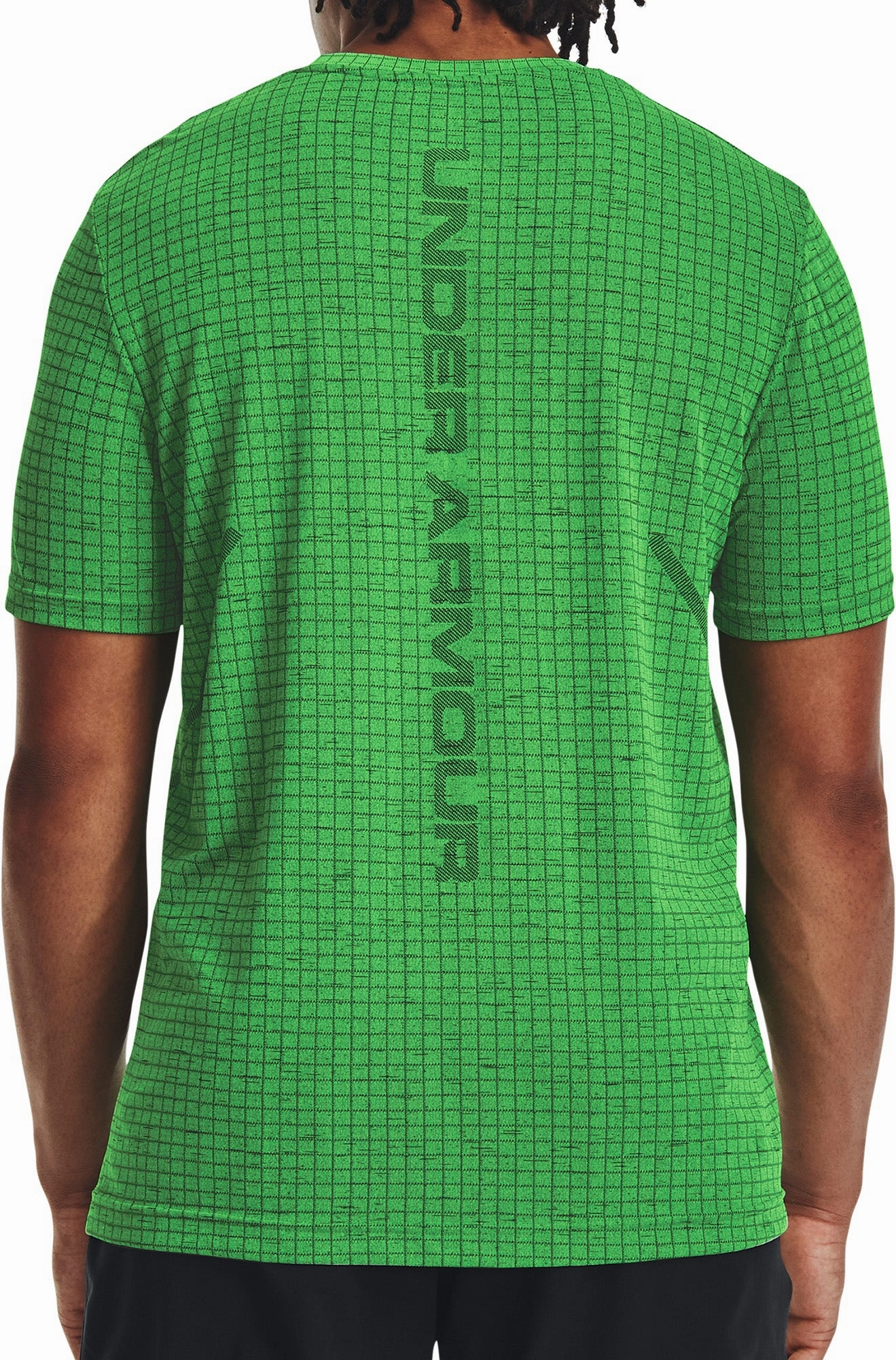 Under Armour Seamless Grid Short Sleeve Mens Training Top - Green Self Love