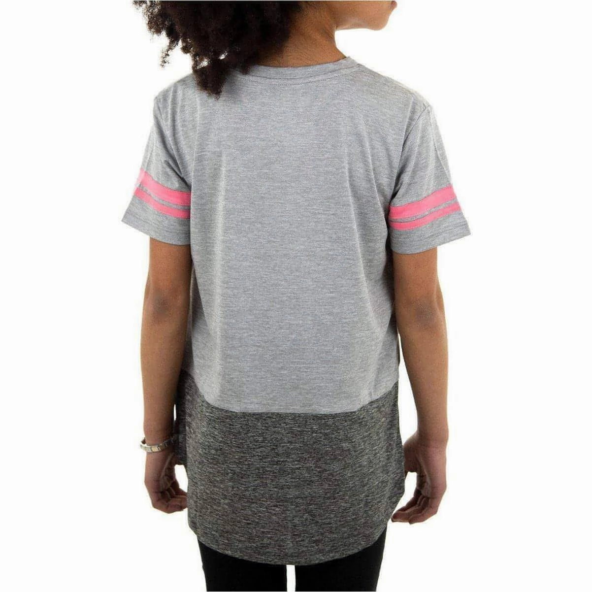 More Mile Marl Girls Short Sleeve Training Top - Grey Lightweight Feel Effortless Fashion