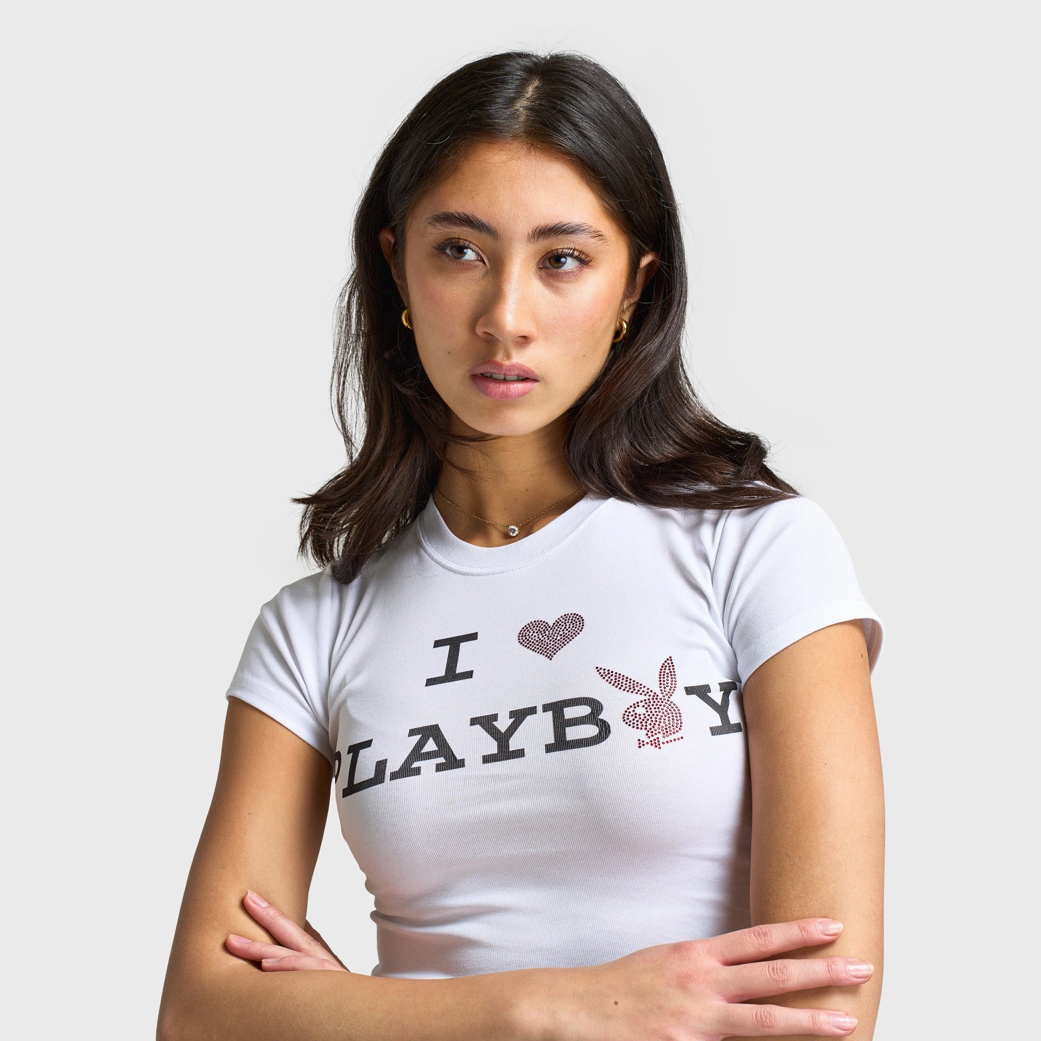 Simple Comfort Playboy I Love Playboy Baby Tee / White