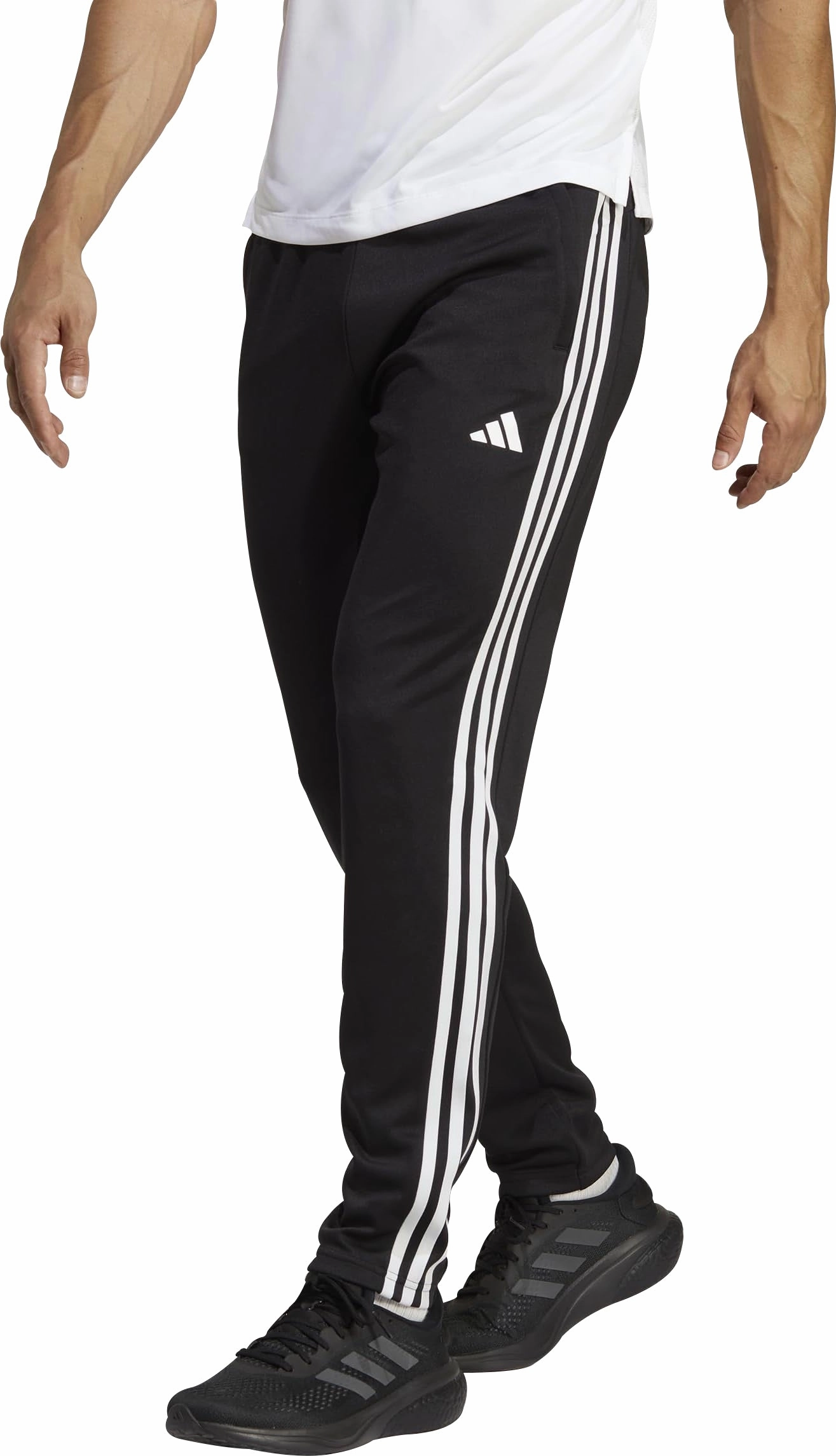AntiPilling Finish adidas Train Essentials 3 Stripes Mens Training Joggers - Black