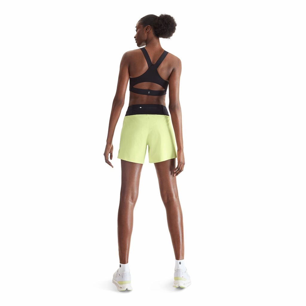 On Women's 5 Inch Running Shorts Hay / Black Self Love MultiPocketDesign