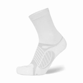 Ultralight Crew Running Socks White Warm Base Reinforced Knees