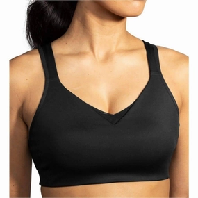 Wax Lotion Brooks Drive Convertible Run Womens Sports Bra - Black