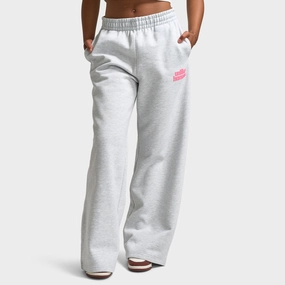 EcoFriendly Material Unlike Humans Women's Bubble Wide Leg Joggers / Light Grey Marl