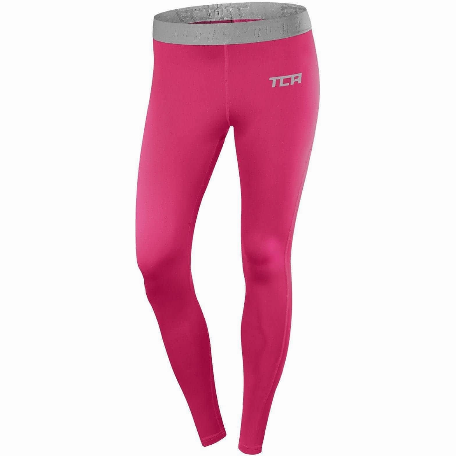 Adjustable drawstring TCA Pro Performance Endurance Womens Long Running Tights - Pink