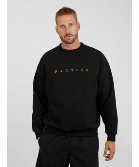 DoubleLayeredEdging Zero Waste Nautica Lynche Heavyweight Crew Sweater (Black)