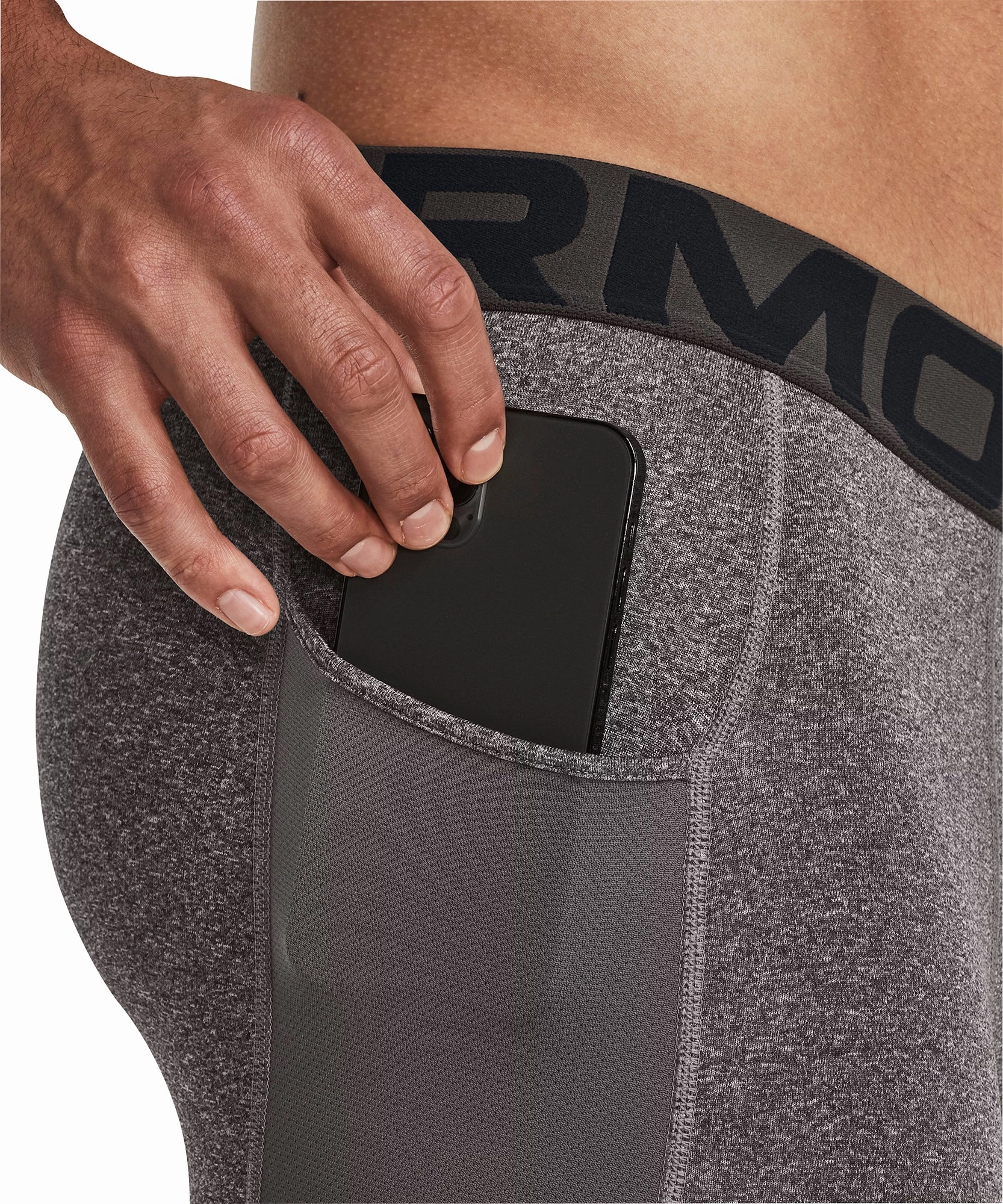 Cool-ventilation-feature-quality Under Armour ColdGear Compression Mens Long Running Tights - Grey