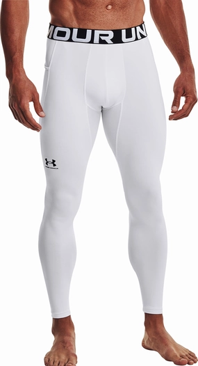 Under Armour ColdGear Compression Mens Long Running Tights - White Pilates-outfit-feature-attribute High-waisted-style