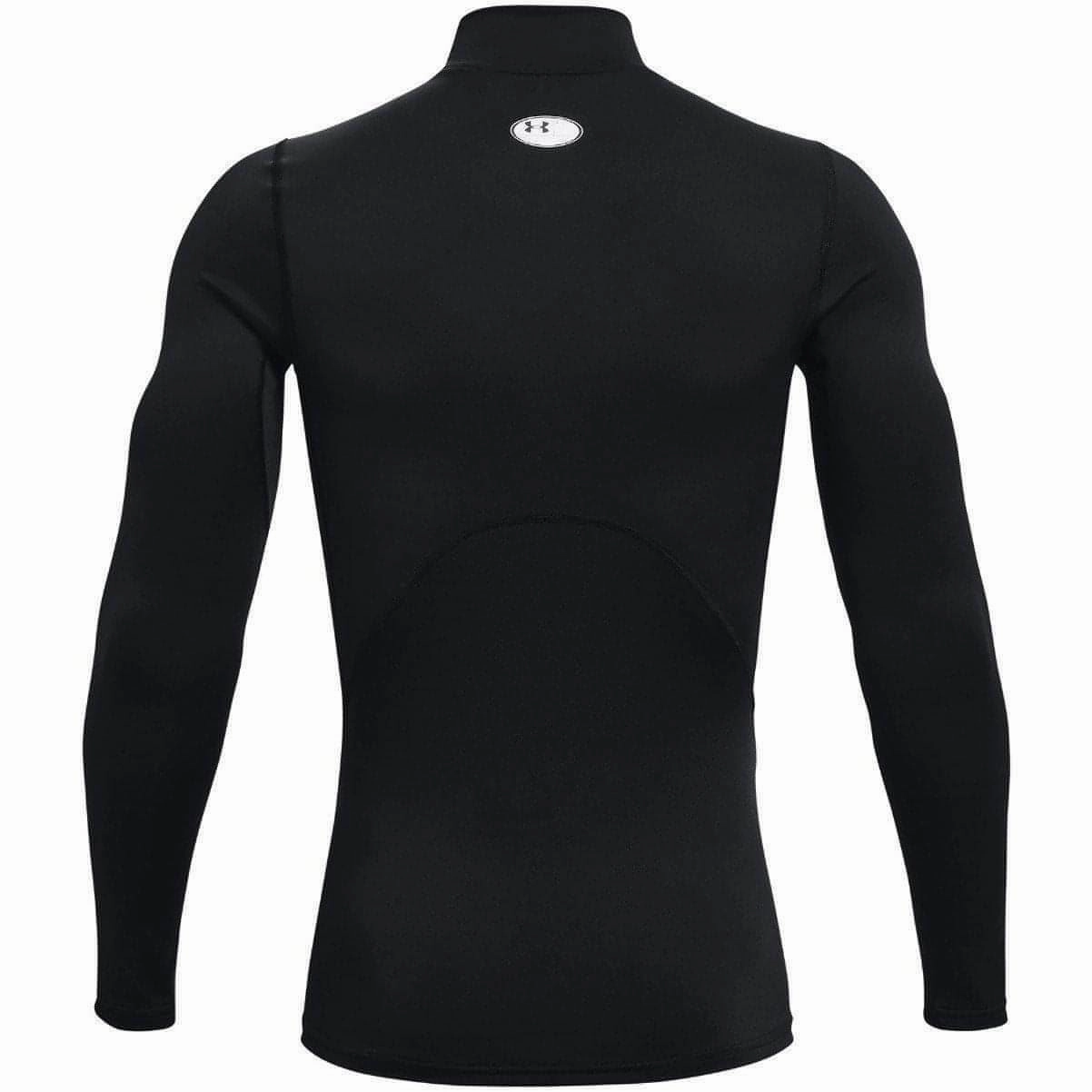 Under Armour ColdGear Compression Mock Long Sleeve Mens Running Top - Black Model wrinkle - resistant