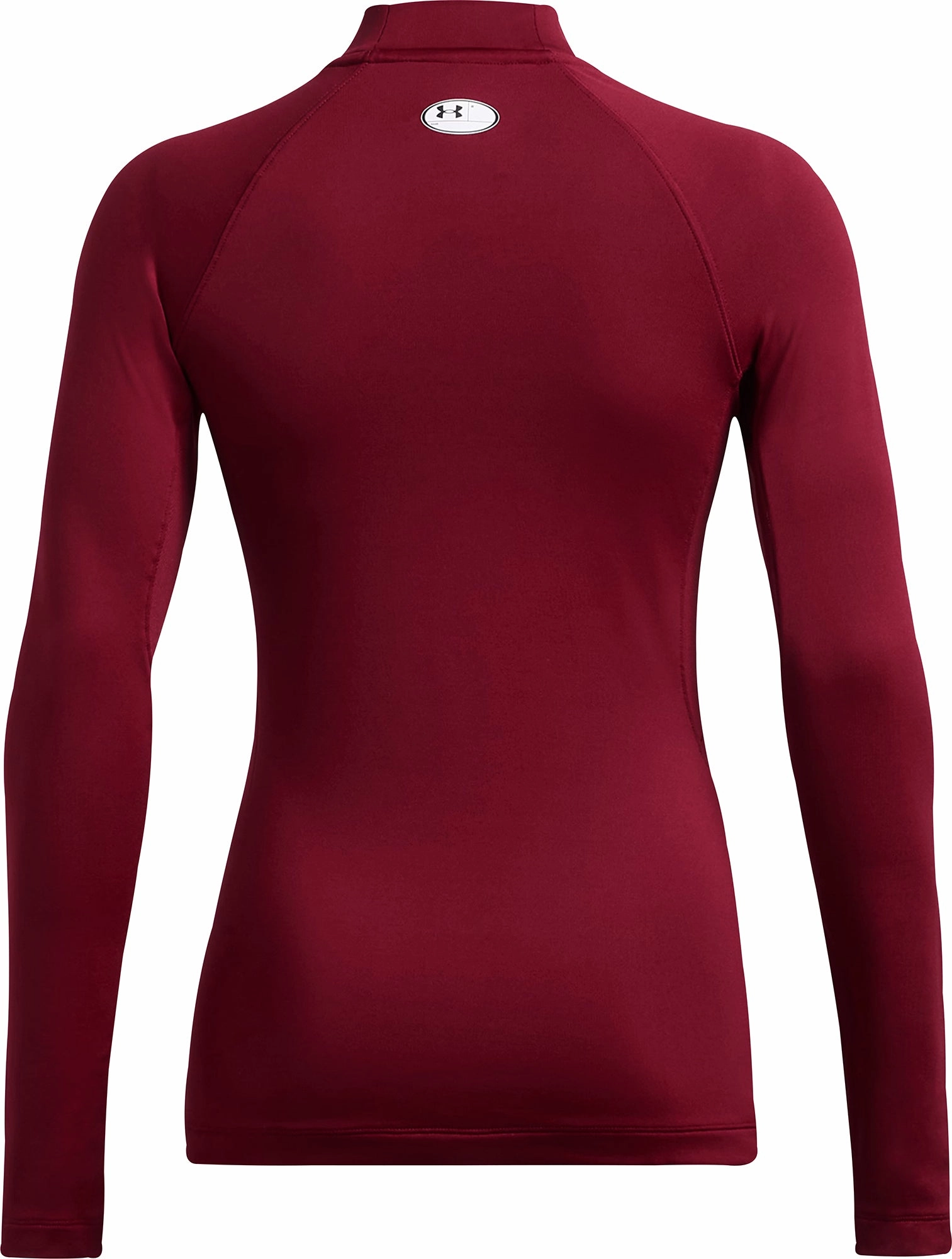 Under Armour ColdGear Mock Neck Long Sleeve Womens Running Top - Red Checked