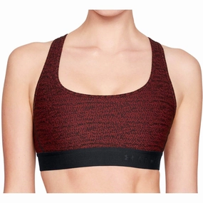 Velvet Under Armour Crossback Jacquard Womens Sports Bra - Red